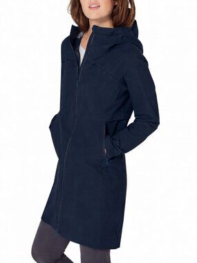 LULULEMON Cloud Crush Rain Jacket Raincoat Nylon Longline Navy Blue Women's 2